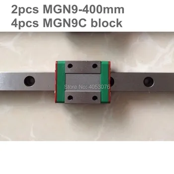 

Linear guide MGN9 miniature linear rail slide 2pcs MGN9- 400mm linear rail guide +4pcs MGN9C carriage for cnc parts