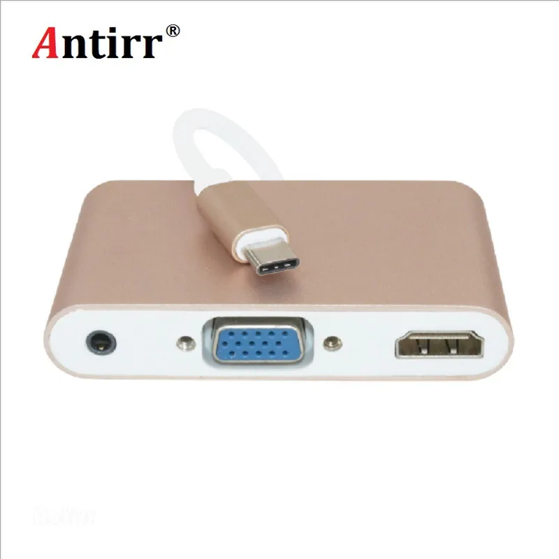 USB c Тип C к HDMI VGA 3.5 мм аудио адаптер 3 в 1 USB 3.1 USB-C конвертер кабель для ноутбука MacBook Google Chromebook Pixel