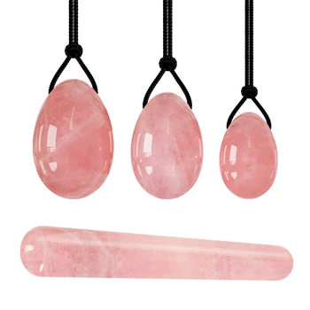 

Rose Quartz Yoni Egg Set Jade Eggs Women Kegel Exerciser Jade Massager Vaginal Muscles Tightening Jade Wand Crystal Eggs