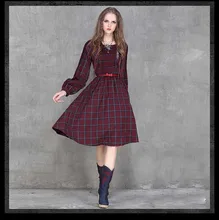 Women Sexy Dresses Party Night Club Dress 2016Restoring Ancient Tartan Irregularity Dress Suit-Dress Fillibeg Vestidos plus size