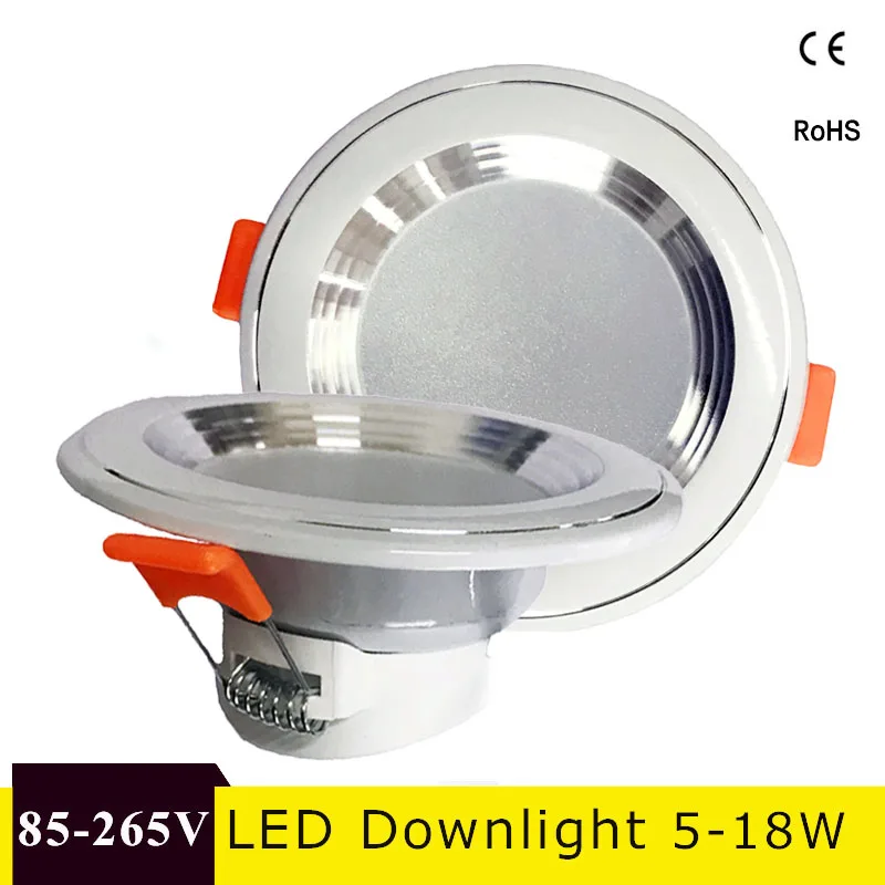 

Led Downlight 5W 9W 12W 15W 18W Round Recessed downlight AC85-265V Ceiling Light Bedroom Kitchen Indoor LED Spot Light