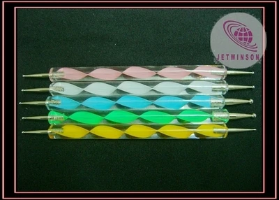 

5 PCS / LOT Nail Art Dotting Tool Ball Marble Pen 2 Way Heads 5.1 inches