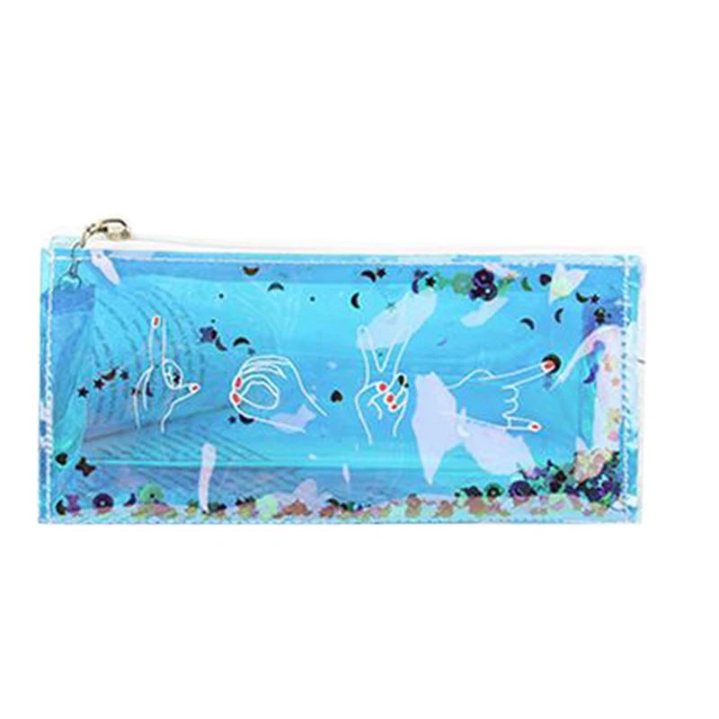 

Cute Colorful Pencil Case Cute Shiny Transparent Stationery Pouch Storage Organizer Pen Bag For Girls School Supplies Gift Pen