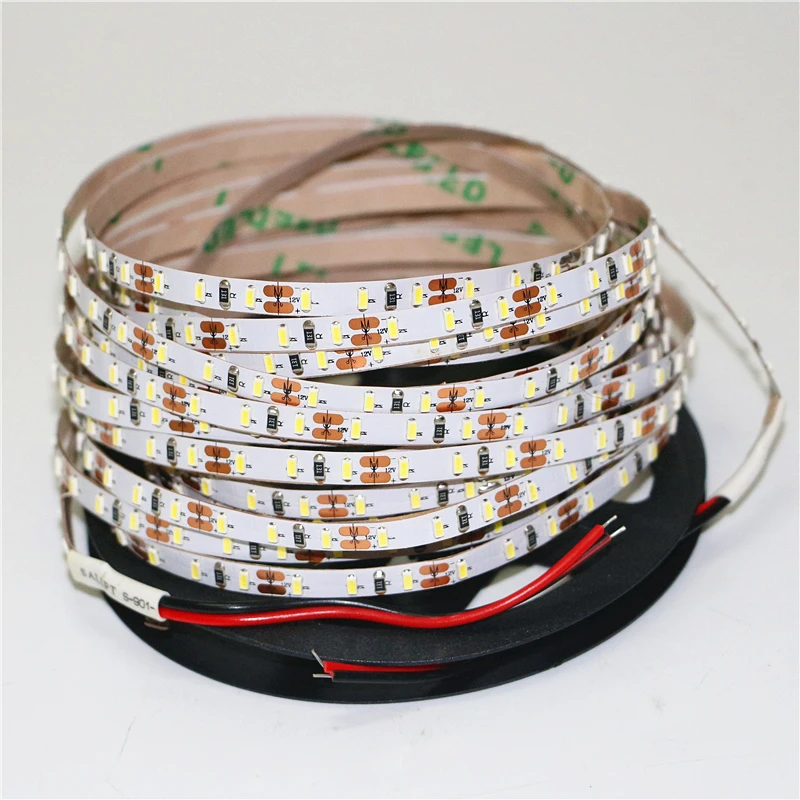 Гибкая светодиодная лента 5 мм ширина 3014 SMD 120led/m Белый/Черный pcb ip20