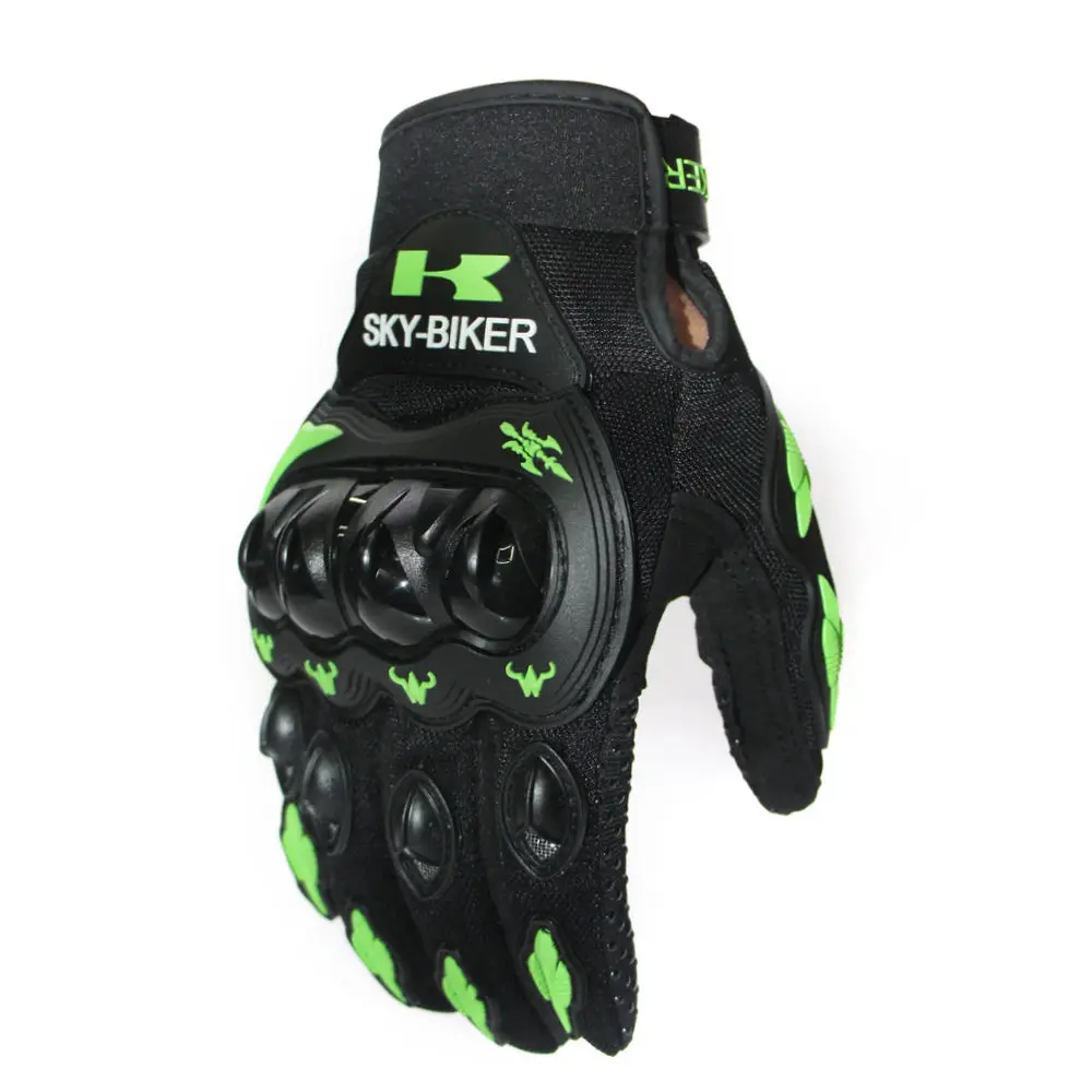 Полный палец Гонки езда Guantes мотоциклетные перчатки красный оранжевый мотоцикл мотокросс защитные шестерни перчатки M-XXL Мульти Стиль - Цвет: Зеленый