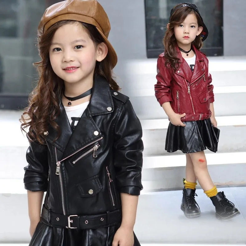Girl Leather Jacket Faux Leather Coat 2018 New Fashion Turn Collar Zipper Pockets Chain Solid Pu Leather Outerwear High Quality цена Girl Leather Jacket Faux Leather Coat 2018 New Fashion Turn Collar Zipper Pockets Chain Solid Pu Leather Outerwear High Quality цены онлайн