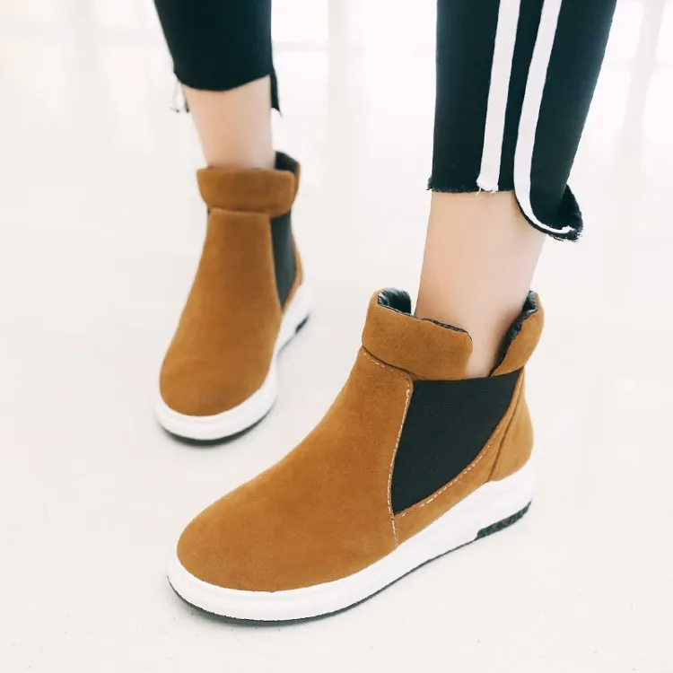 

Big Size 11 12 13 Euro-American style round head muffin bottom with matching color boots leisure fashion