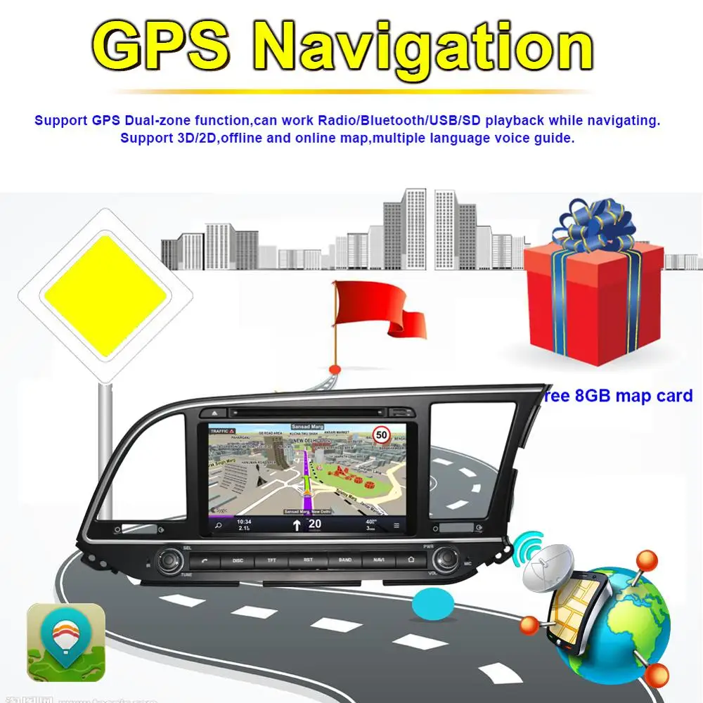 Flash Deal Android 8.0 Octa Core 4GB RAM Car DVD Multimedia Player For Hyundai Elantra/ Avante/MD 2016- Right Hand Driving GPS Navigation 5