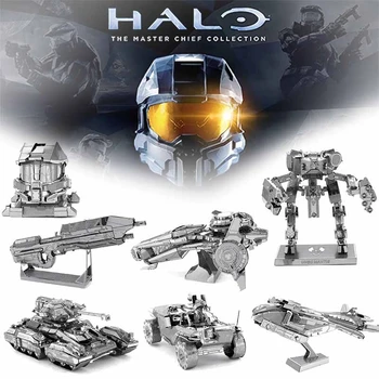 

Hola Game 3D Metal Puzzles Guardians UNSC Scorpion Tank Action Figures Laser Manual Jigsaw Kits Children Gifts Toys Home Decor