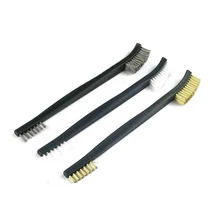 3 шт. Нержавеющая сталь мини провод двойной головы набор кистей латунь нейлоновая щетина Очистка инструмента Главная Кухня щетка для очистки