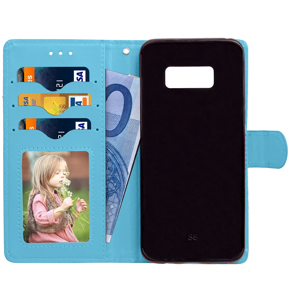 Кожаный чехол для телефона с леопардовым принтом для samsung Galaxy S8 Plus, чехол-кошелек с отделениями для карт, чехлы для телефонов для samsung Galaxy S8 Plus Note 8