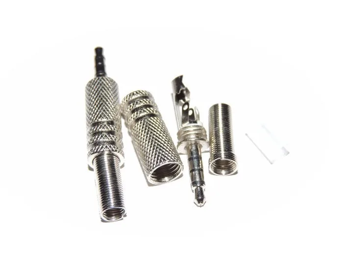 400pcs Metal 4 Pole Stereo 3 5mm Plug Audio connector headphone Audio Soldering