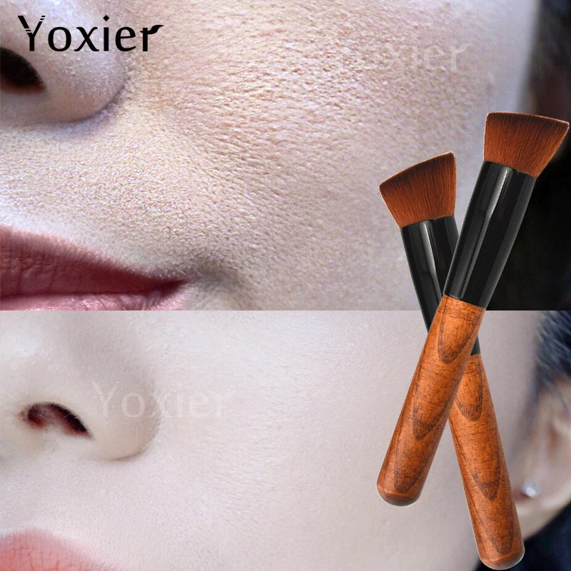 High Quality Makeup Brushes Oblique Head Foundation Brush Professional Single Makeup Brush Blending/Contour/Cheek Blusher 1PCS