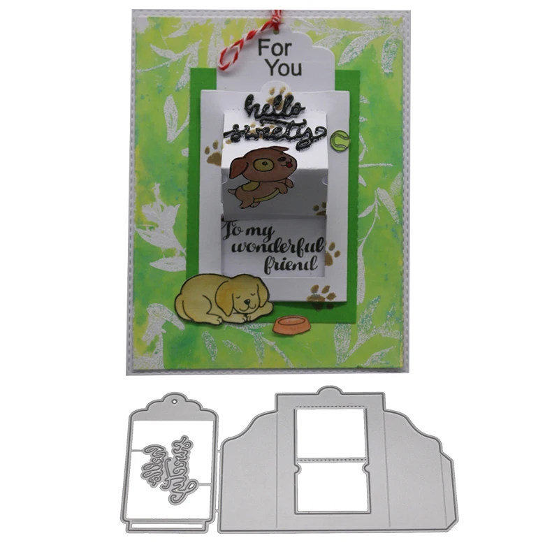 

Adv-one 2pc Peekaboo Frame Metal Cutting Dies Stencil for DIY Scrapbooking Photo Album Embossing Paper Decorative Craft Die Cuts