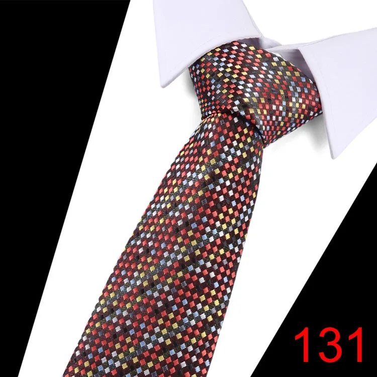 Галстуки мужской галстук полосатый галстук для мужчин синий красный жаккард Тканый бренд 7,5 см шелк свадебный костюм Деловые Вечерние - Цвет: L131
