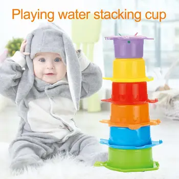 

Bath Toys For Toddlers Sea Animal Stacker With Holes For Sprinkling Water And Sifting Sand Includes Numbers And Fruits Stickers