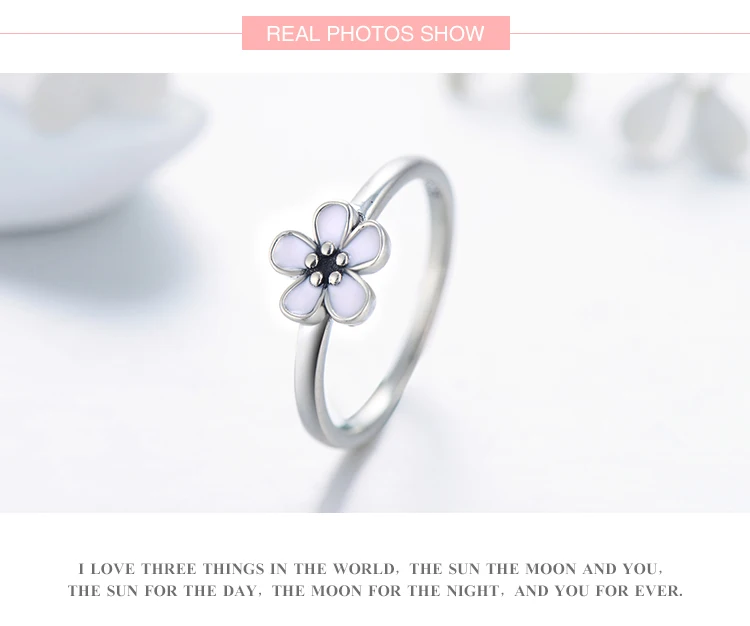 Modian Top Quality Elegant Pink Enamel Fashion Ring 100% Original 925 sterling Silver Engagement Jewelry For Women Wedding Gift