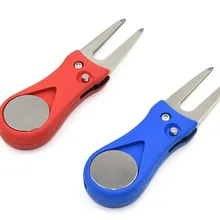 Гольф Divot Инструмент с всплывающей кнопкой и магнитным шариком маркер отметка шага мини-инструмент Легкий Портативный и складной