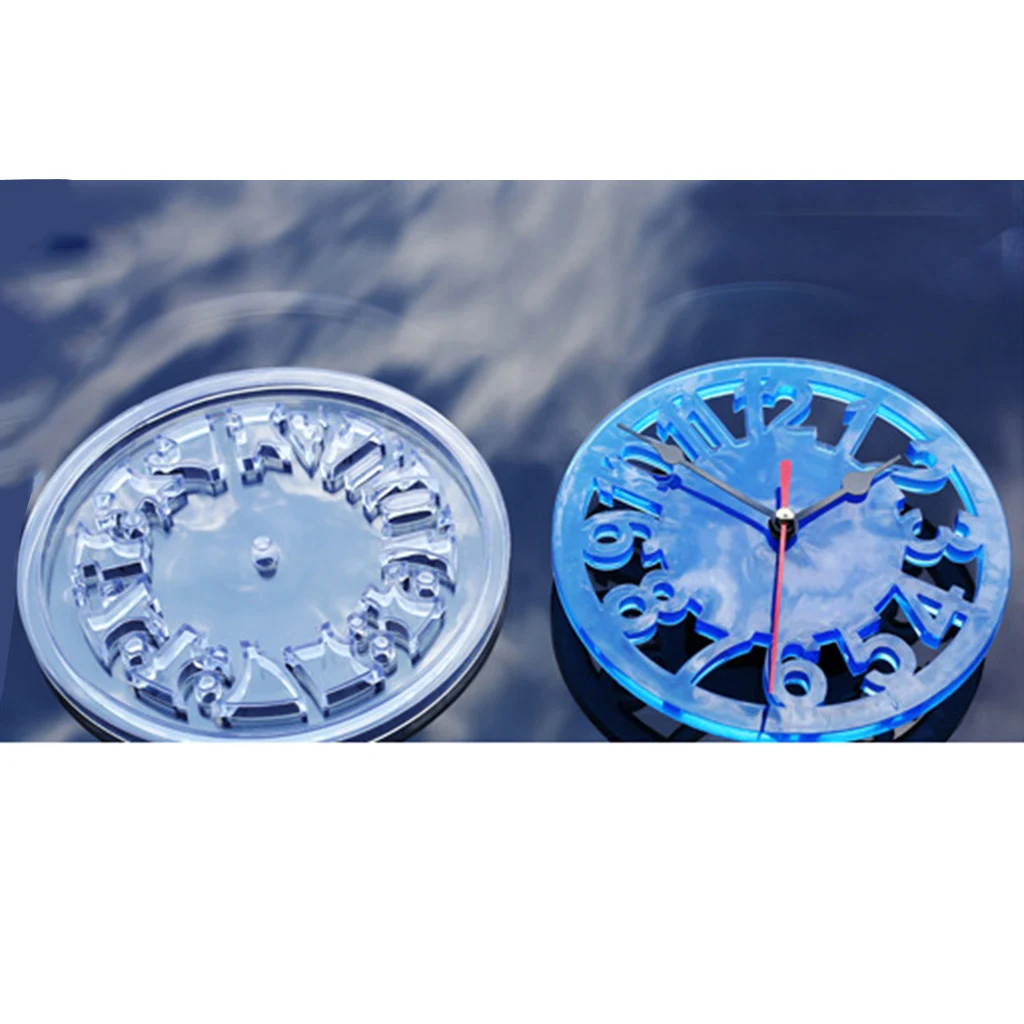 Transparent Silicone DIY Wall Clock Mold, Round Roman Numerals Clock Jewellery Making Mould
