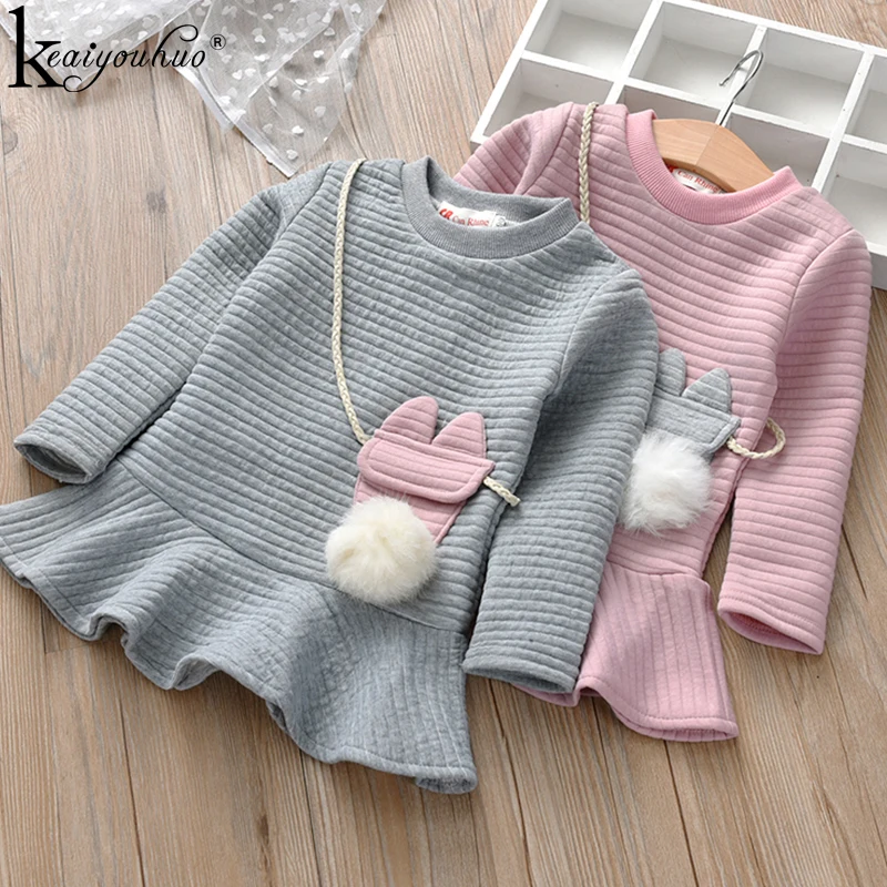 Одежда для детей новая одежда для маленьких девочек осенние детские платья для девочек, платье с длинными рукавами, костюм для детей возрастом от 2 до 6 лет