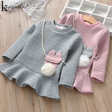 Одежда для детей новая одежда для маленьких девочек осенние детские платья для девочек, платье с длинными рукавами, костюм для детей возрастом от 2 до 6 лет