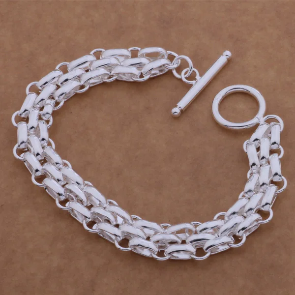 Новейший дизайн, серебряный браслет-цепочка для мужчин, винтовой стальной браслет, модный браслет-цепочка для женщин, AB091