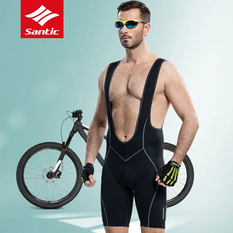 

2017 New Santic Mens Paded Cycling Bib Shorts Breathable MTB Road Bike Cycling Jersey Reflective Quick Dry Bicycle Clothing