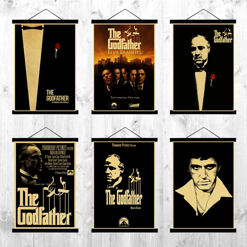 

Vintage USA Movie Godfather poster retro poster Painting Home Room Decor Kraft Wall stickers
