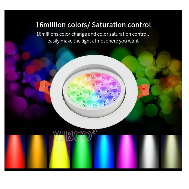 Потолочный круглый прожектор Miboxer FUT062 9 Вт RGB + ccled совместимый с пультом