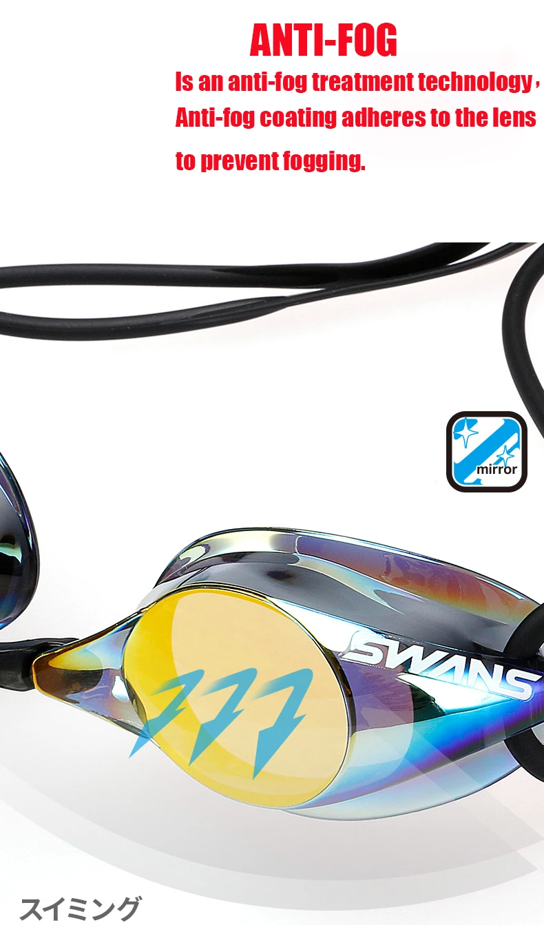 Лебеди Сделано в Японии плавательные профессиональные очки Арена гоночная игра плавание противотуманные очки плавательные очки красочные SR-1M
