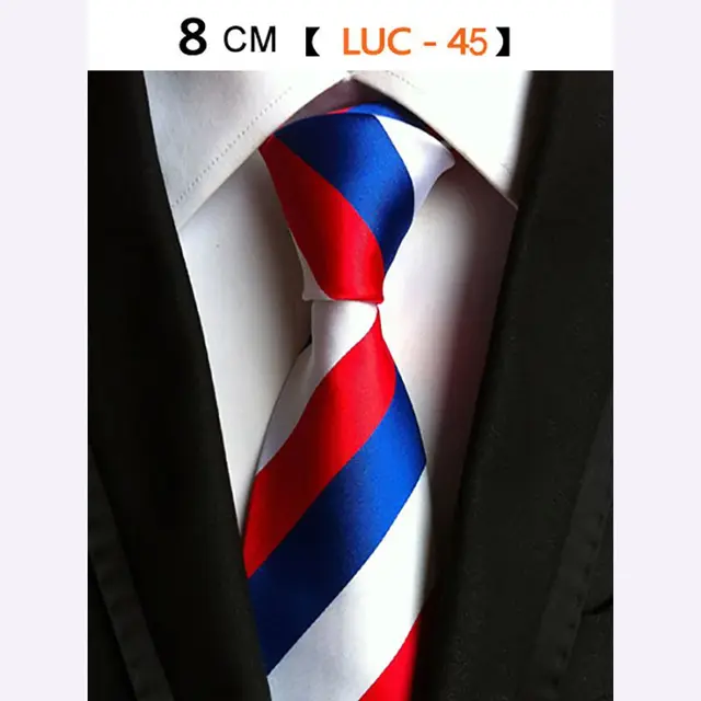 Brand Classic Striped Ties For Men 8cm Wide Neckties Wedding Suits Silk