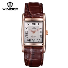 VINOCE Brand Luxury Lovers Watches 2016 Leather Band Quartz Watch Men And Women Casual Couples Wristwatches Fashion 8116 hot sales gogoey brand pair watches men women lovers couples fashion dress quartz wristwatches 6699