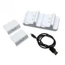 Двойная Зарядная база контроллеры портативное зарядное устройство с аккумуляторами для Xbox One Аксессуары для игр USB подставка зарядная док-станция