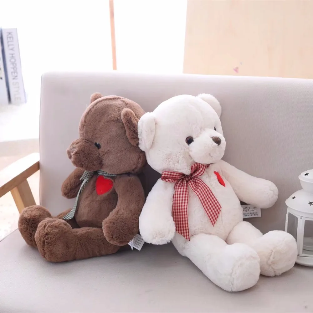 1 шт. 35/50 см c милыми мишками Тедди плюшевые игрушки в виде милого медведя с принтом в виде сердец и куклы для девочек, подарок на День святого Валентина для маленьких детей на Рождество Brinquedos