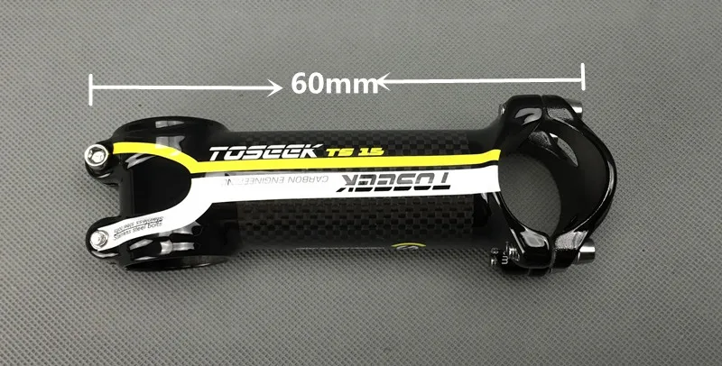 TOSEEK велосипед углеродный велосипед Велоспорт MTB 31,8 мм детали для велосипеда дорожный велосипед Carbono Stuurpen potencia 60/70/80/90/100/110 мм - Цвет: Yellow  60mm