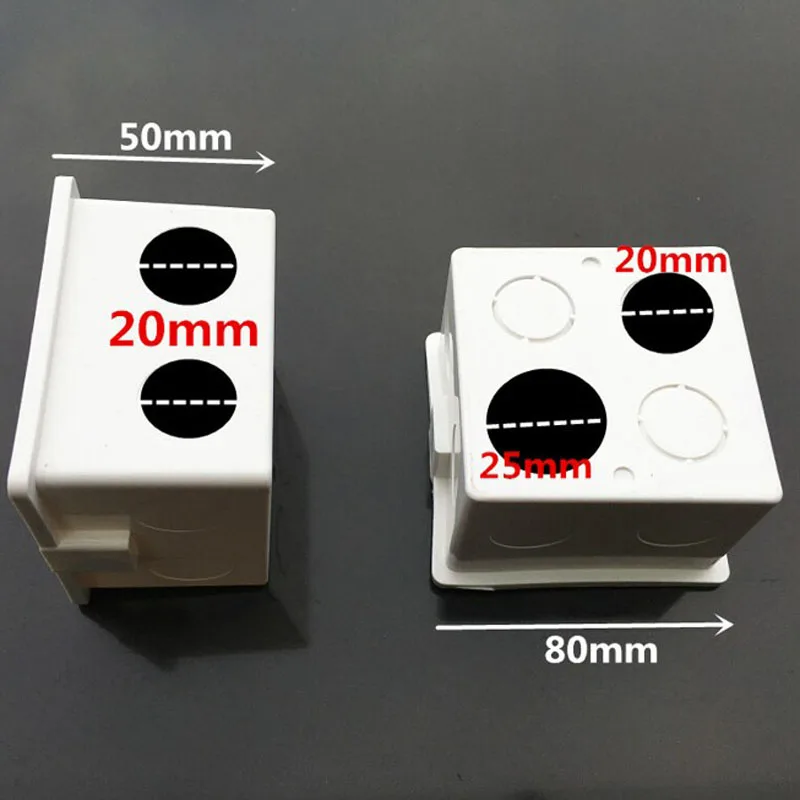 30 шт. 86 Тип универсальный настенный выключатель темный ящик толстый переключатель гнездо картридж Нижняя коробка носить трубки кассеты 80*80*50 мм