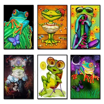 

Full Square / Round Drill Diamond Embroidery Cartoon Frog Diamond Mosaic Cross Stitch DIY Diamond Painting Home Decoration Gift