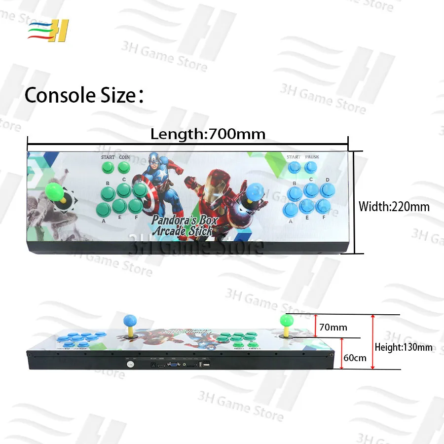  Caja Pandora 9d 2500 en 1 consola de juegos arcade soporte 3P 4P usb conectar gamepad soporte 3d te