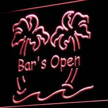 I814 бар открыт Palm Tree пивной Декор неоновый свет знак включения/выключения 20+ Цвета 5 размеров