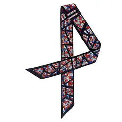 НОВЫЕ геометрические стройный узкий галстук ручкой шелк тесемка, шарф леди пончо Mujer 2018 осень Для женщин модная шаль