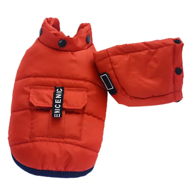 Теплая одежда для собак, хлопковое зимнее пальто для щенков, куртка с капюшоном, теплые толстовки для таксы, чихуахуа, одежда для собак - Цвет: Orange