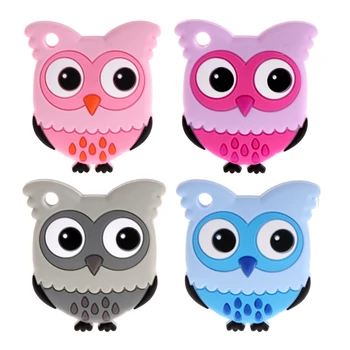 

Safety Food Grade Silicone Owl Baby Teething Chew Toy Teether Grind Babys Teeth W15