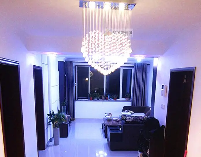 

Modern crystal combination chandelier restaurant heart light wedding lamp m
