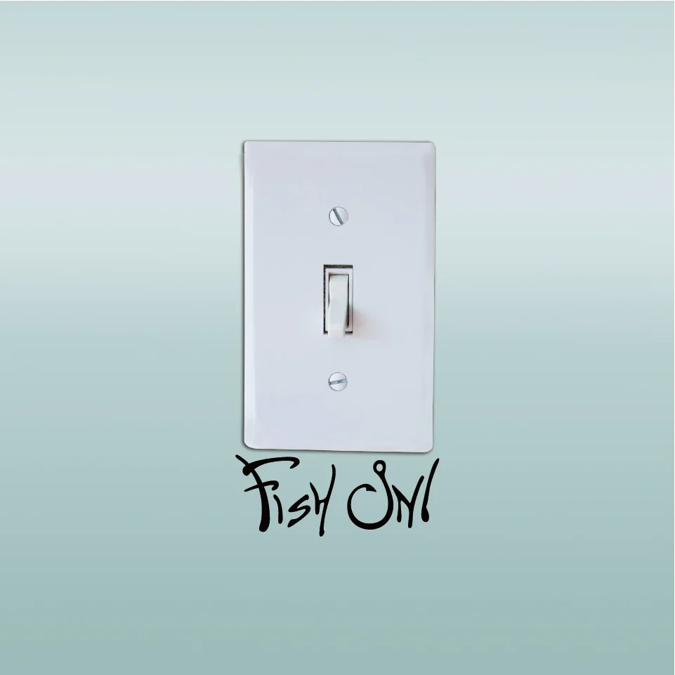 Creative FISH ON Vinyl Light Switch Sticker Fashion Fishing Wall Decal for Bedroom Home Decor SW0313 Creative FISH ON Vinyl Light Switch Sticker Fashion Fishing Wall Decal for Bedroom Home Decor SW0313