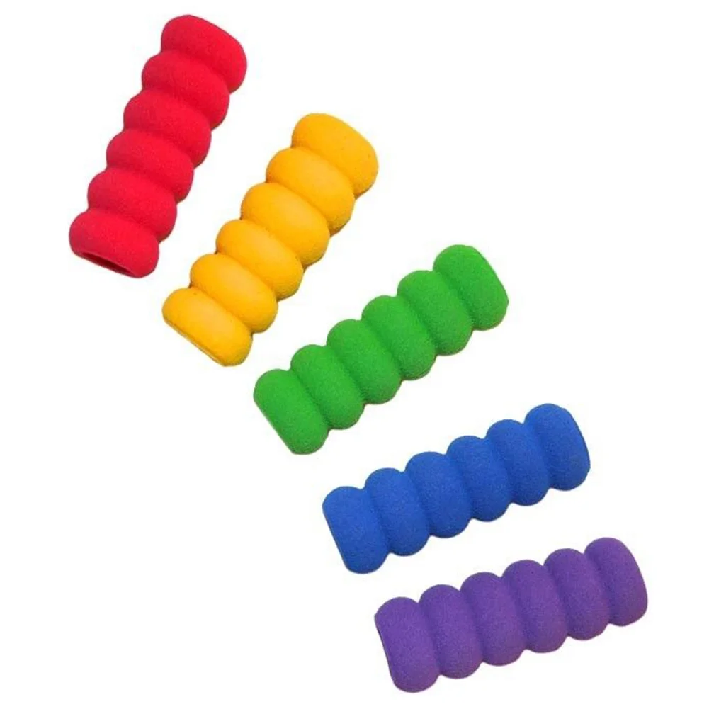 

10pcs Cap Handwriting Non Slip Grips Hand Protection Ridged Pencil Eco-friendly Non-toxic Lightweight Foam Pen