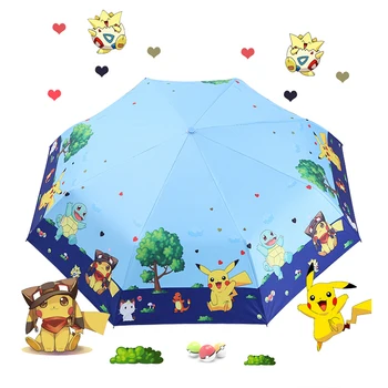 

Children's umbrella fully automatic cartoon Pikachu folded umbrella