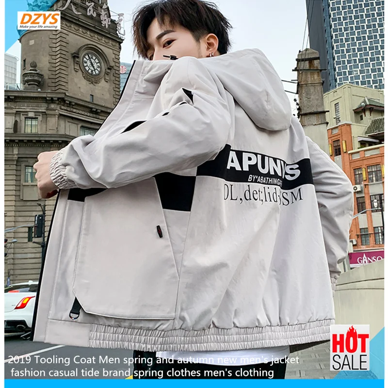 

2019 Tooling Coat Men spring and autumn new men's jacket fashion casual tide brand spring clothes men's clothing