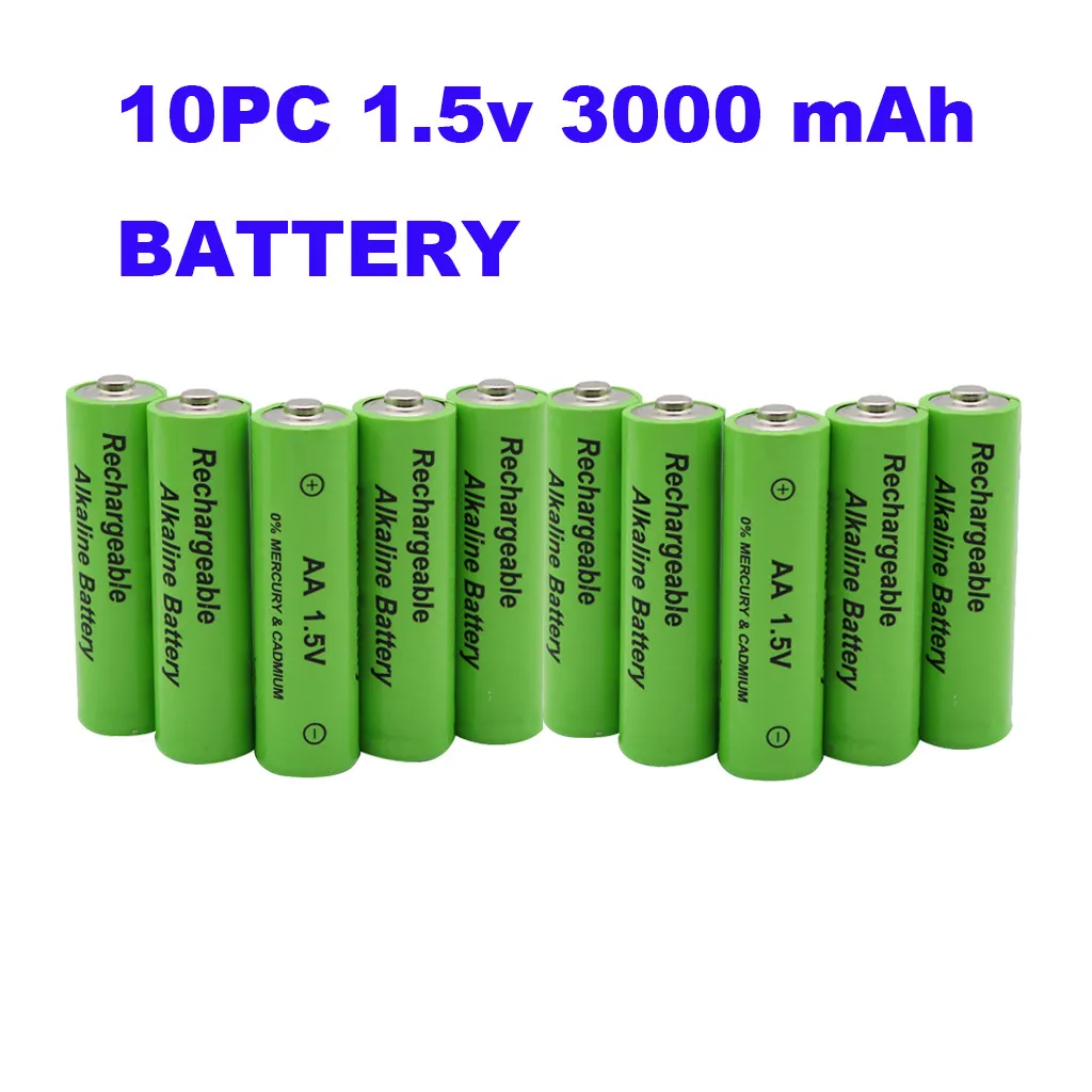 10 шт AA 1,5 V 3000mAh перезаряжаемая литиевая батарея для фонарика фонарь 701