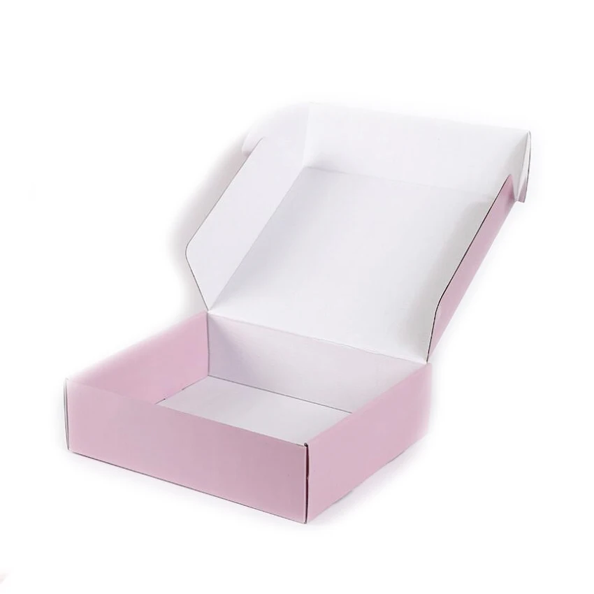 

100PCS Customized Printing Colorful Logo Pink Boxes for Clothing Scarf Wigs Accessories Jewelry Packing Gift Box Wholesale
