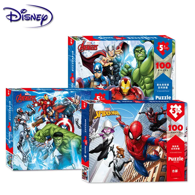 Disney Toys Puzzle Marvel Человек паук Мстители 100 детский самолет пазл|Пазлы| |